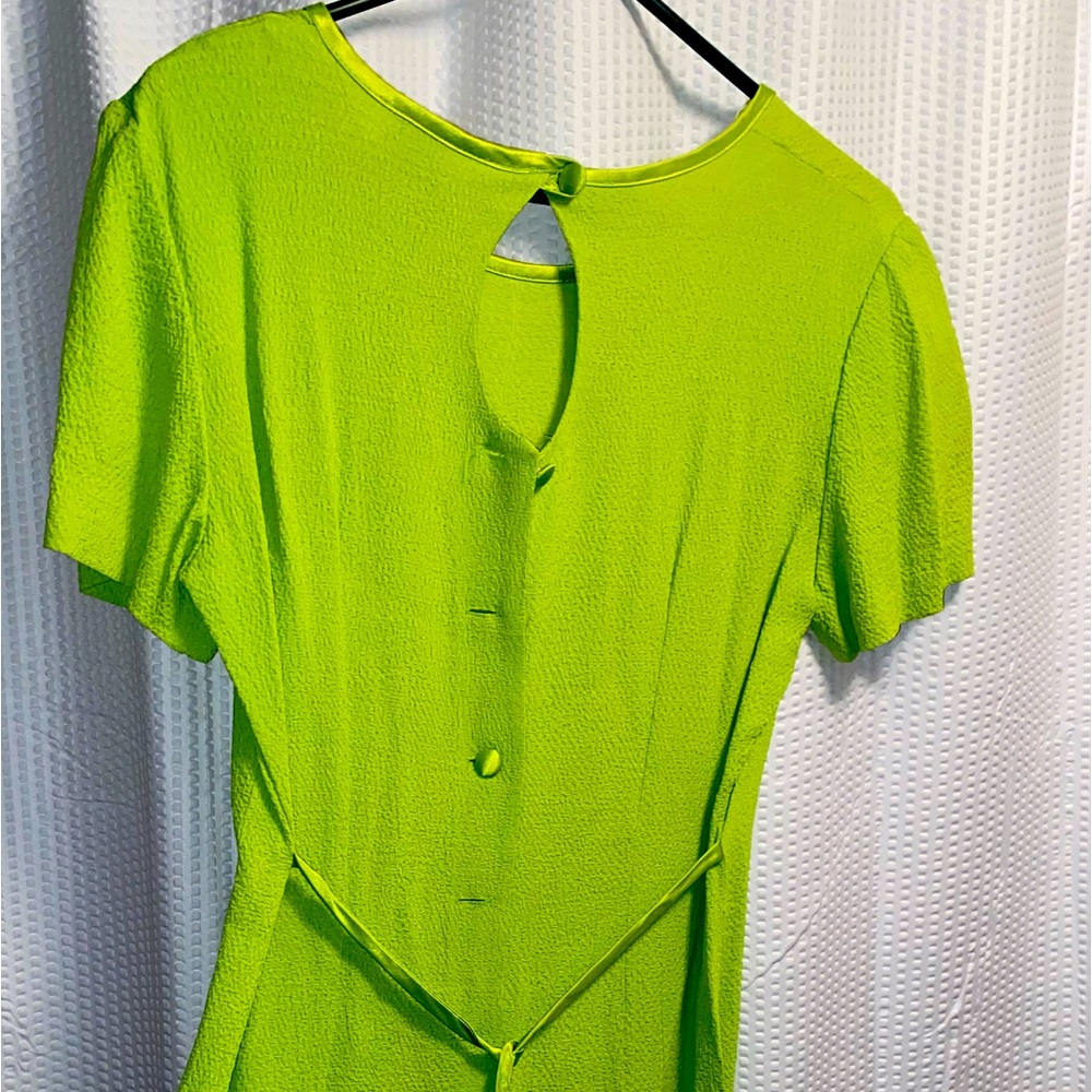 ‘Mild’ lime green Wayne Diamond cocktail dress, size 6